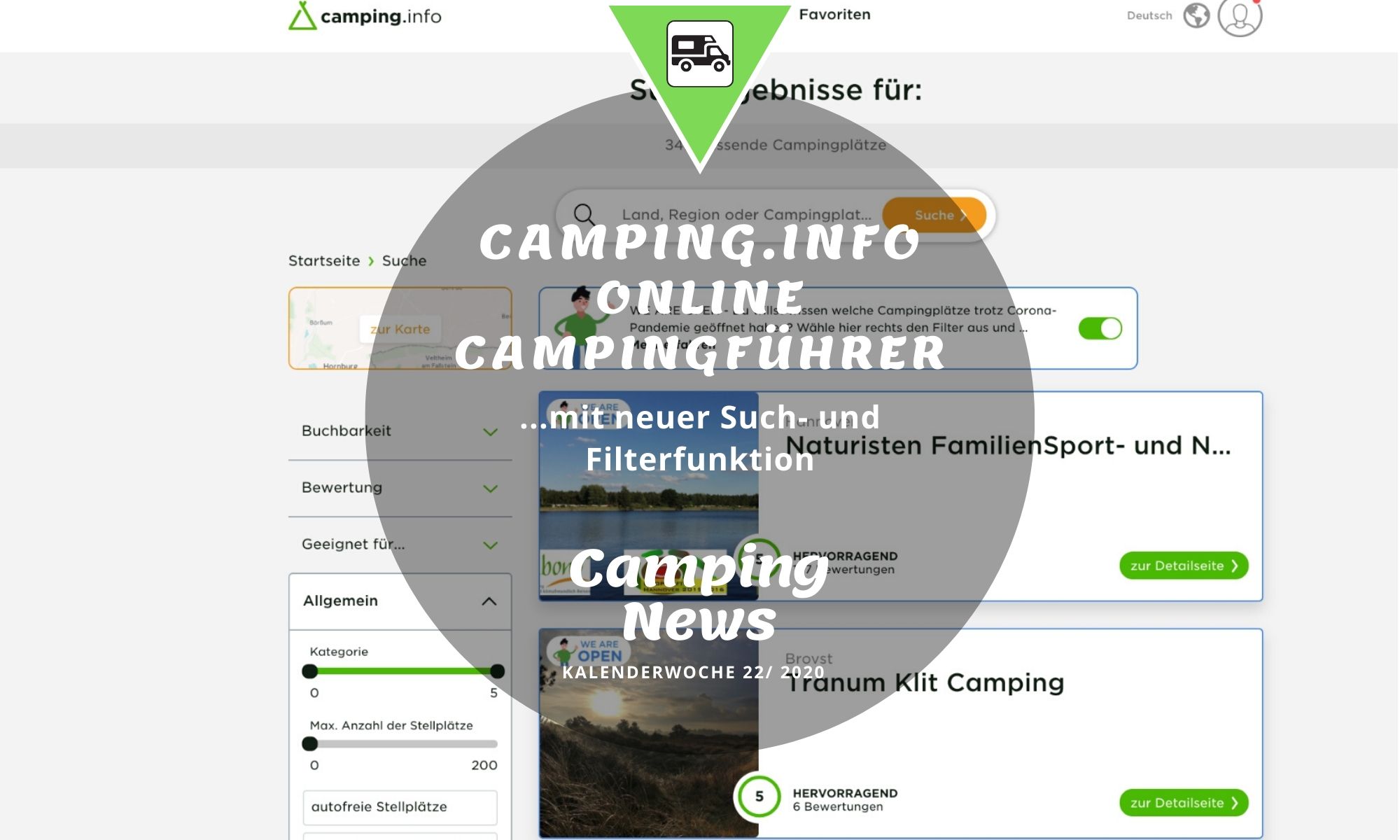 camping.info neue suchfunktion