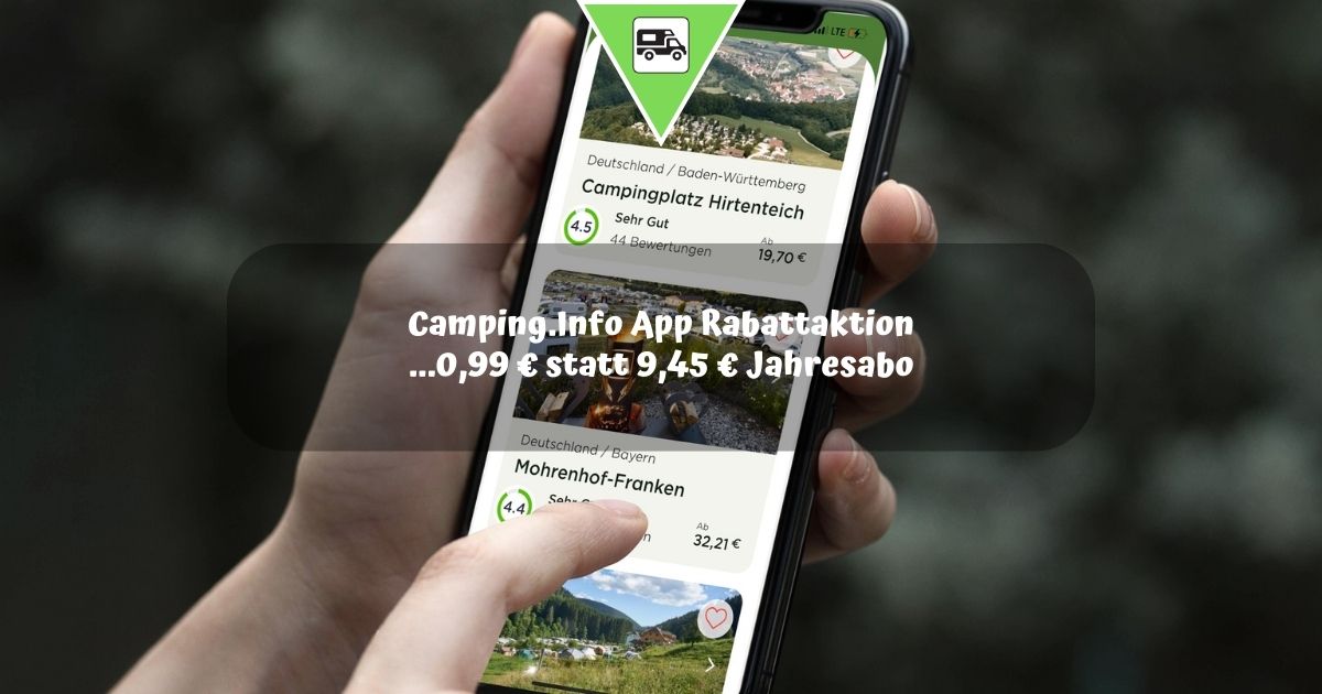 Camping.Info App Rabattaktion